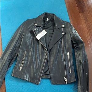 Topshop NWT leather black Jacket sz4 (S)